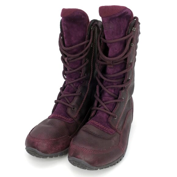 The North Face Purna Luxe Women's 10 Purple Leather Waterproof Hiking Snow Boots - Picture 2 of 6